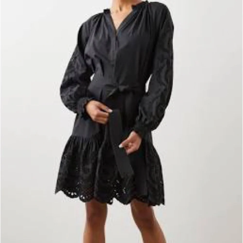 Rails Black Tiered Mini Dress with Bishop Sleeves - Picture 1 of 5
